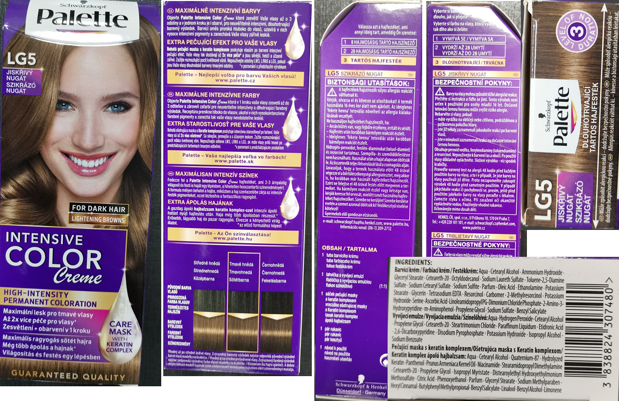 Schwarzkopf, Palette, INTENSIVE COLOR Creme, LG5 JISKŘIVÝ NUGÁT: Fotografie